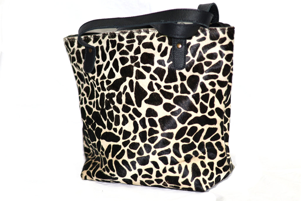Spotted Print Leather Tote