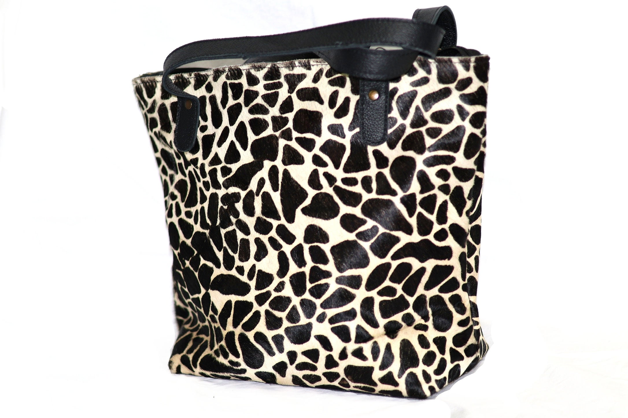 Spotted Print Leather Tote