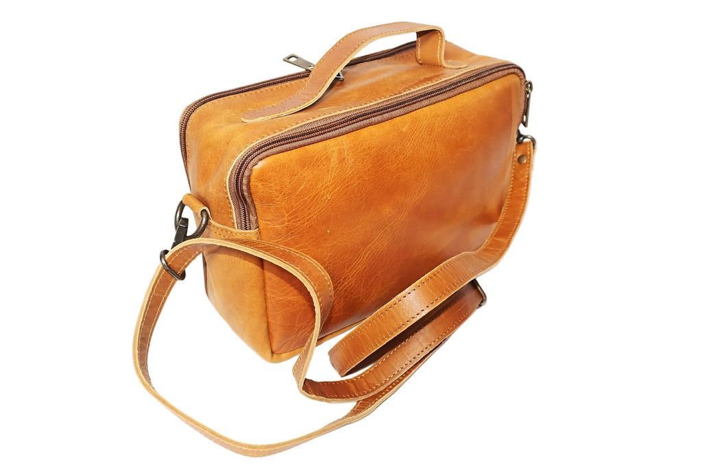 leather shoulder bag, brown leather bag, black leather bag, leather cross body bag, leather bag with two slings, leather shoulder bag, leather bags made in South Africa, leather vanity bag, leather makeup bag, Vesca
