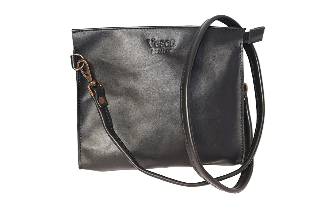 leather shoulder bag, brown leather bag, black leather bag, leather cross body bag, leather bag with two slings, leather shoulder bag, leather bags made in South Africa, leather box bag, Vesca